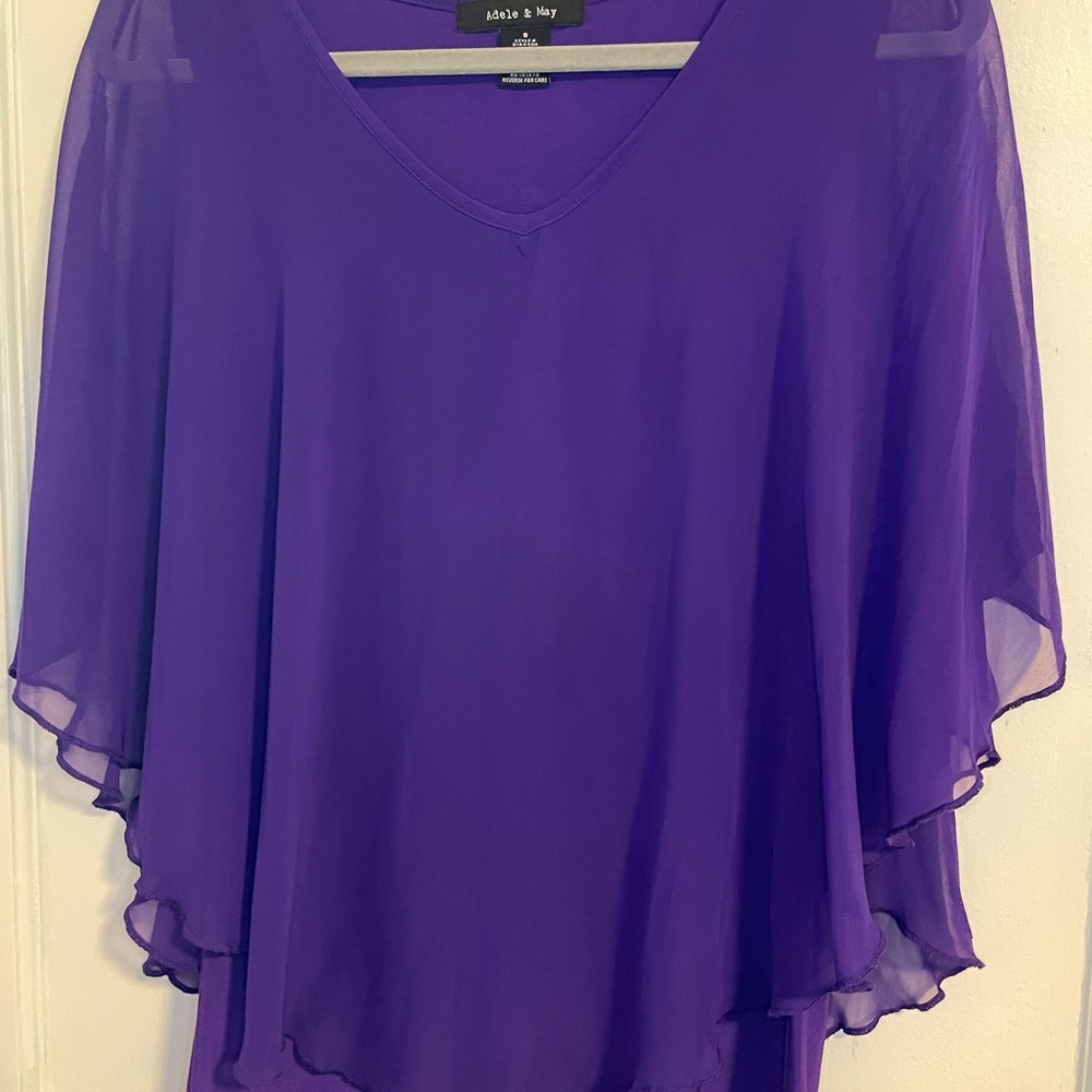Aria & May Elegant Purple Chiffon Blouse